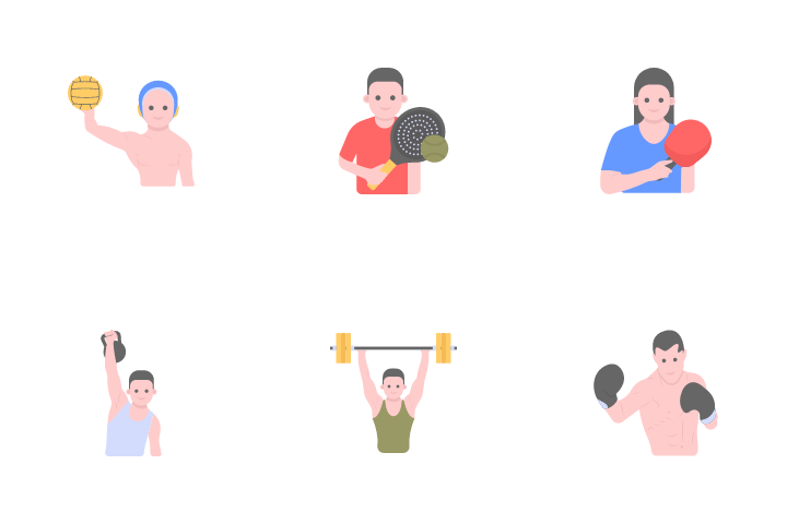 Sports fitness Vector Icons free download in SVG, PNG Format