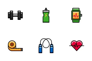 Fitness Colour Icon Pack