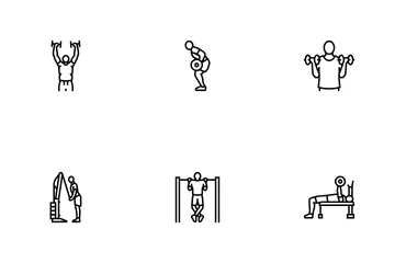 Exercices de fitness pour les bras et le corps Pack d'Icônes