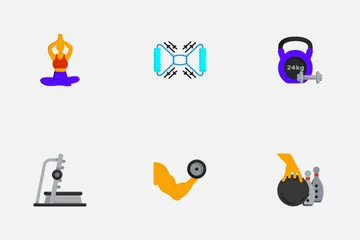 Fitness Exercises And Equipment Icon Pack
