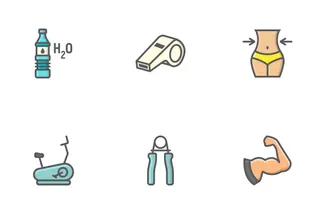 Fitness Filled Outline Icons