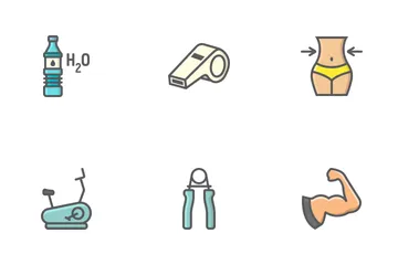 Fitness Filled Outline Icons Icon Pack