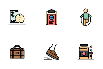 Fitness Recreation And Sports Equipment Icon Pack