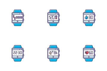 Fitness Tracker Functions Icon Pack