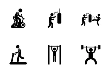 Training im Fitnessstudio Symbolpack