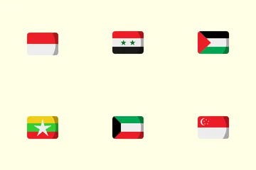 Flagge des Landes Asien Symbolpack