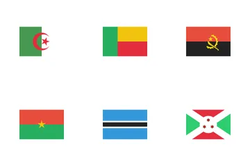 아프리카의 깃발 아이콘 팩