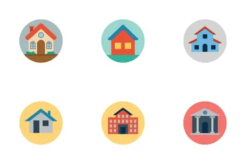 Flat Building Icons Icon Pack