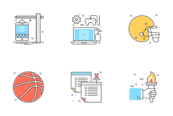 Flat Color Line Icons Icon Pack