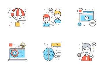 Flat Color Line Icons Icon Pack
