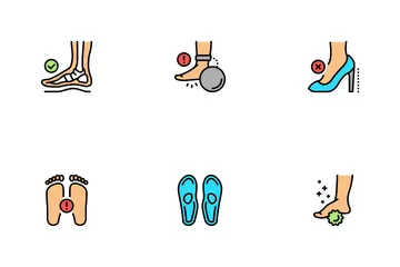Flat Feet Disease Icon Pack