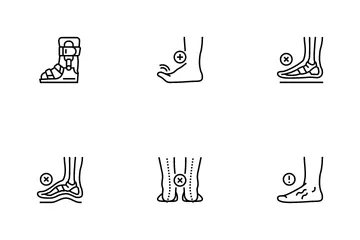 Flat Feet Disease Icon Pack