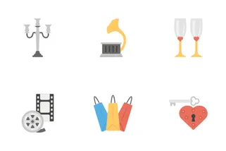 Flat Icons For Wedding