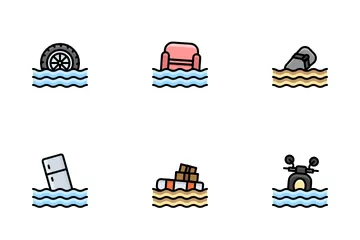 Flood Disaster Icon Pack