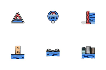 Flood Water Disaster Rain Icon Pack