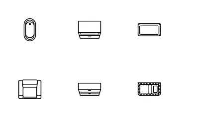 Floor Plan Interior Furniture Icon Pack