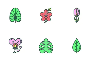 Flor e folha Pacote de Ícones