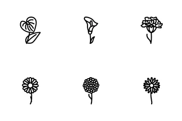 Flower Natural Aromatic Plant Icon Pack