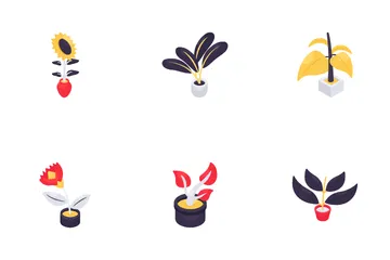 Flower Pots And Flowers Icon Pack