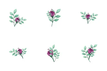 Flowers Blooms Weeds Leaves Oblong Icon Pack