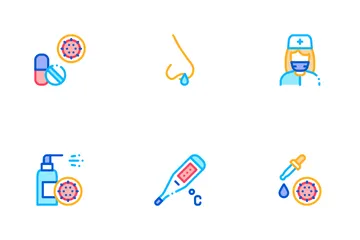 Flu Symptoms Medical Icon Pack