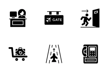 Wichtige Informationen für den Flughafen Symbolpack