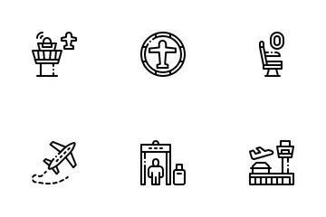 Flugreisen & Luftfahrt Symbolpack