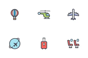 Flugzeug und Flughafen Symbolpack