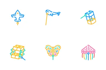 Flying Kite Children Funny Toy Icon Pack