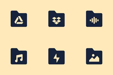 Folders Icon Pack Glyph Icon Pack