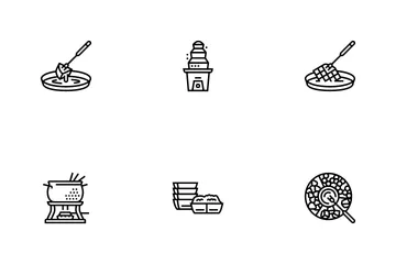 Fondue Cooking Delicious Meal Icon Pack