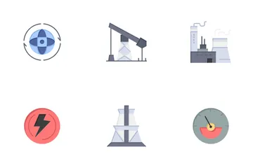 Fonte de energia e indústria de energia Pacote de Ícones