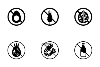 Food Allergens (glyph - Black) Icon Pack