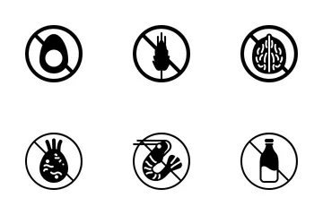 Food Allergens (glyph - Black) Icon Pack