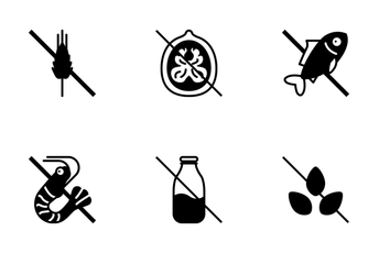 Food Allergens / Line (glyph) Icon Pack