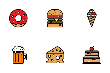 Food And Beverage Fill Outline Icon Pack