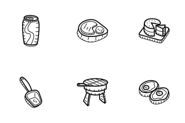 Food And Drinks Hand Drawn Icon Pack