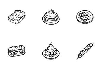 Food And Drinks Hand Drawn Vectors Pack 4 Icon Pack