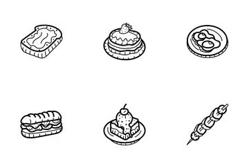 Food And Drinks Hand Drawn Vectors Pack 4 Icon Pack