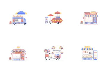 Food And Market Stall Icon Pack