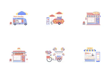 Food And Market Stall Icon Pack