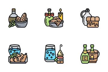 Food And Wine Pairing Icon Pack
