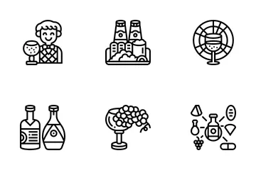 Food And Wine Pairing Icon Pack