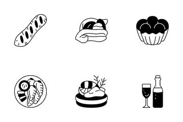 Food And Wine Pairing Icon Pack