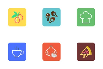 Food, Drinks, Fruits And Vegetables Icon Pack