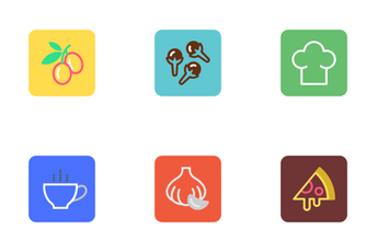 Food, Drinks, Fruits And Vegetables Icon Pack
