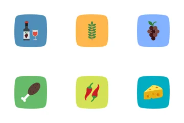 Food Flat Curv BG Icon Pack