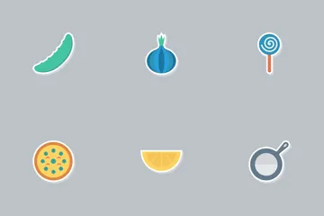 Food Flat Paper Icon Pack