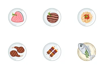 Food On Plates Icon Pack