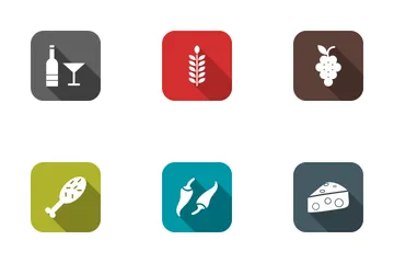 Food Round Corner Shadowed Icon Pack